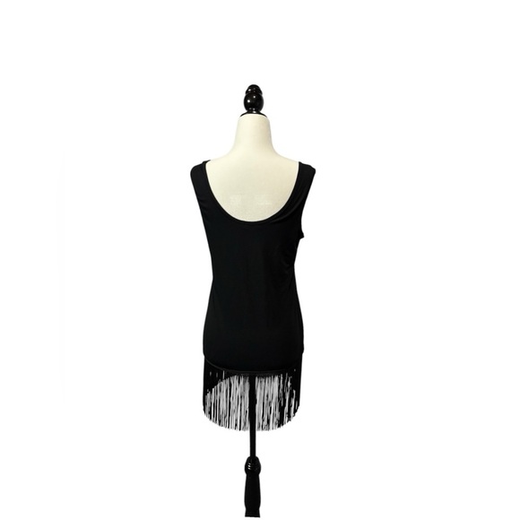 NWOT, Tricotto, Elegant Black Fringed Camisole, Small - Picture 7 of 8